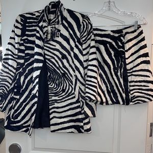 Henri Bendel Leopard Jacket Blazer & Skirt Set Xs